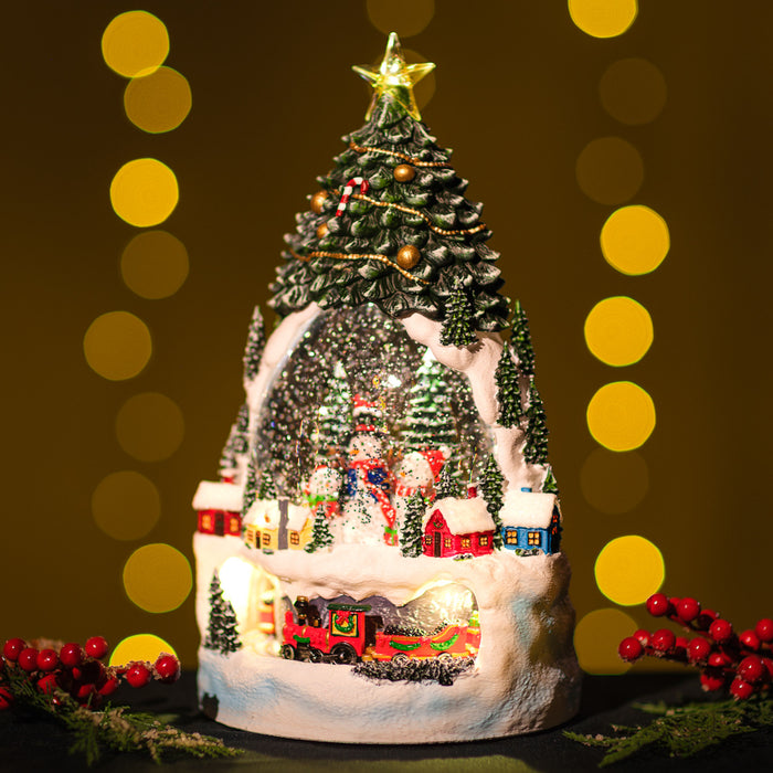 Snowing Xmas Tree / Snowmen & Rotating Train