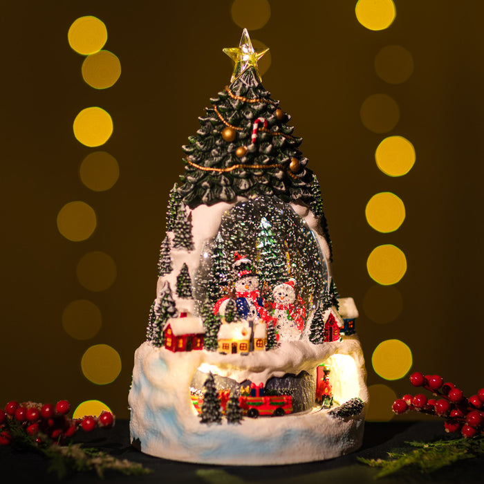 Snowing Xmas Tree / Snowmen & Rotating Train