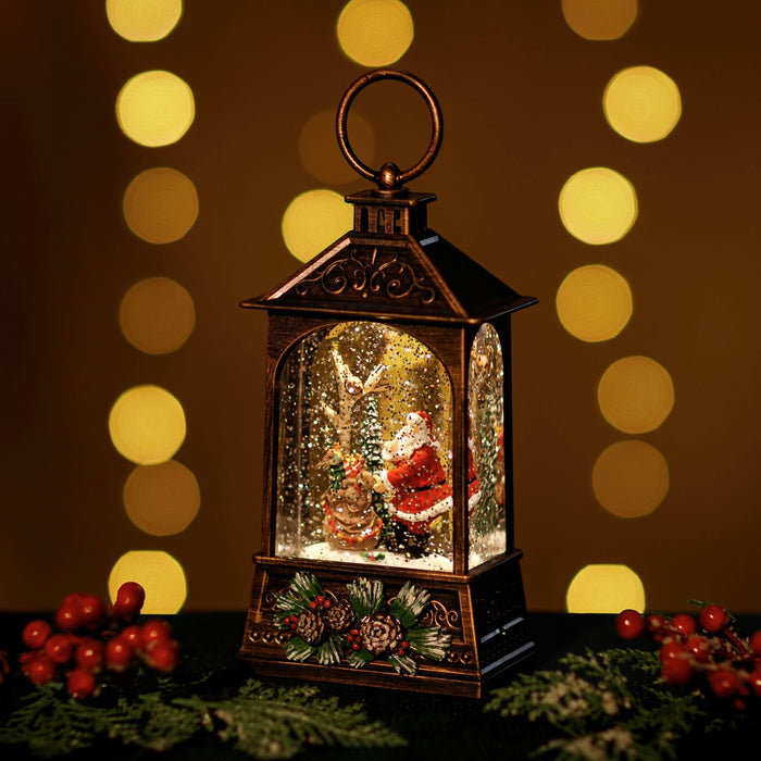Medium Malta Lantern w/ Santa