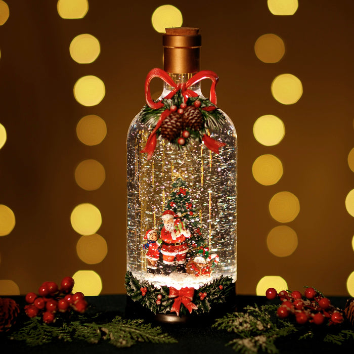 Snowing Bottle with Santa