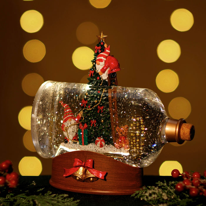 Snowing Santa Message Bottle