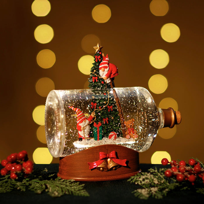 Snowing Santa Message Bottle
