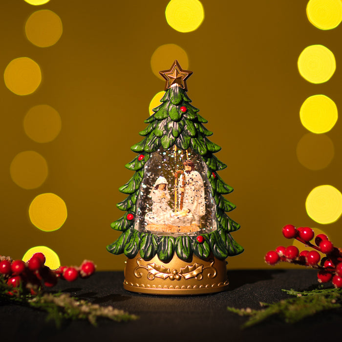 Snowing Petite Xmas Tree / Nativity