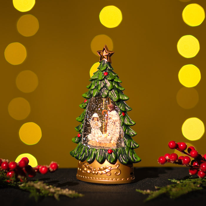 Snowing Petite Xmas Tree / Nativity
