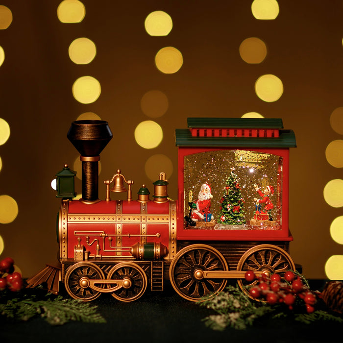 Snowing Train w/ Rotating Xmas Tree