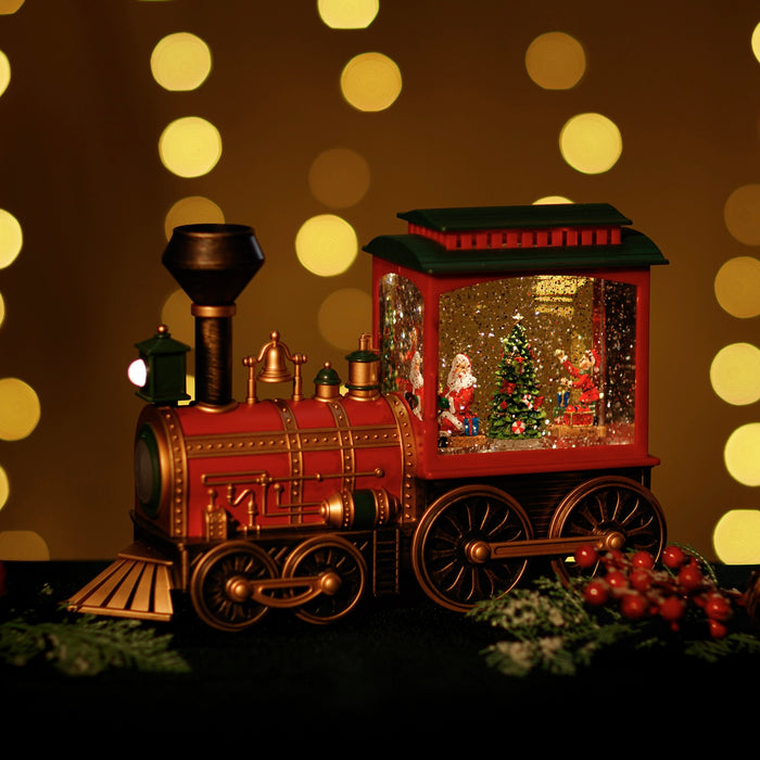 Snowing Train w/ Rotating Xmas Tree