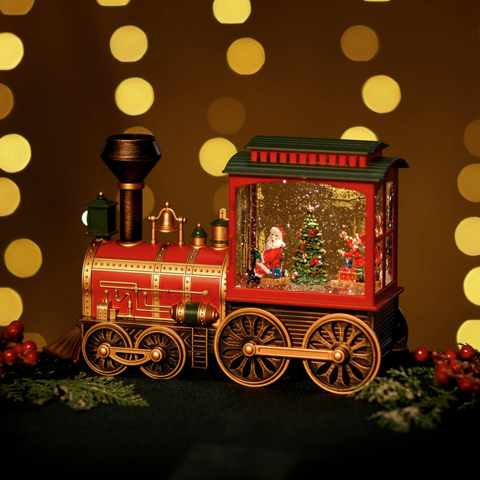 Snowing Train w/ Rotating Xmas Tree