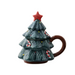 Evergreen Christmas tree mug with lid – green