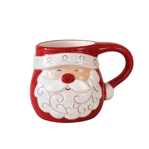 Jolly Santa character mug – red and white