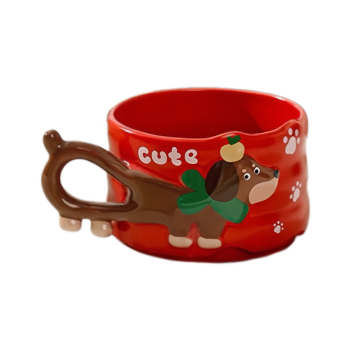 Happy Sausage dog mug – apple red