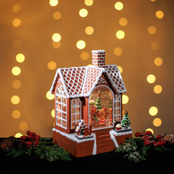 Snowing Gingerbread House