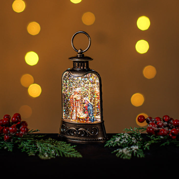 Snowing Mini Bristol Lantern w/ Nativity