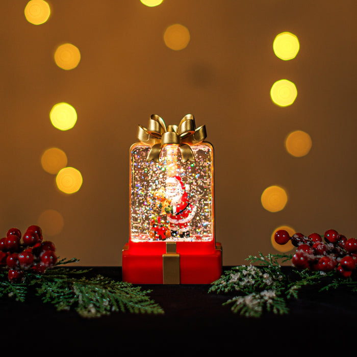 Snowing Mini Gift Box w/ Santa