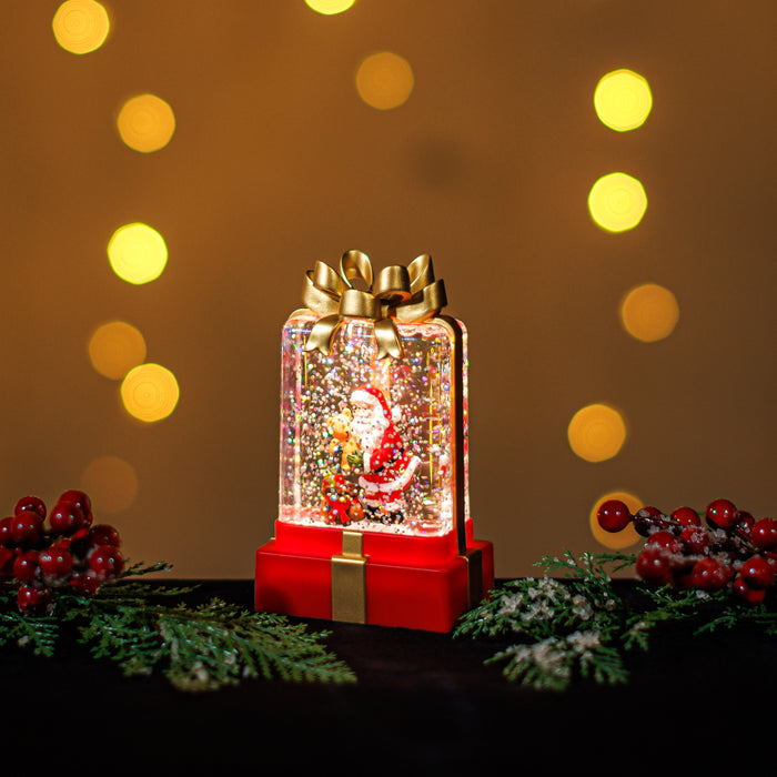 Snowing Mini Gift Box w/ Santa