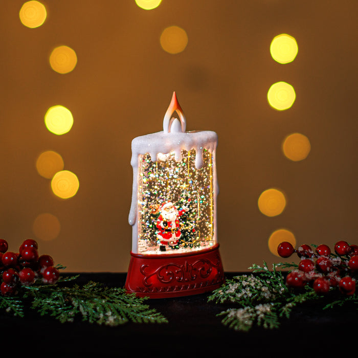 Snowing Mini Candle w/ Santa