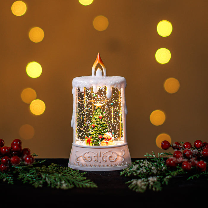 Snowing Mini Candle w/ Christmas Tree
