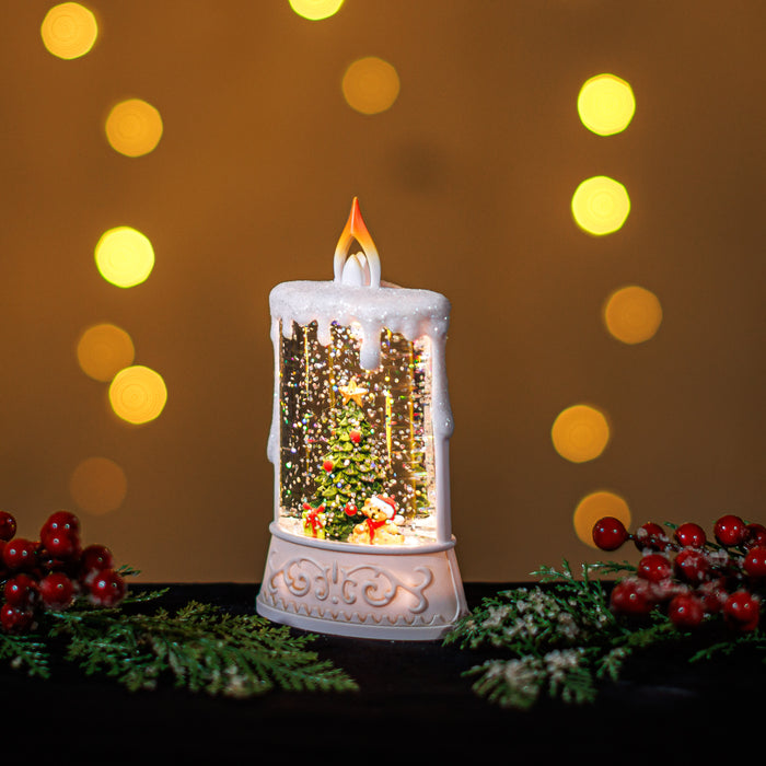 Snowing Mini Candle w/ Christmas Tree