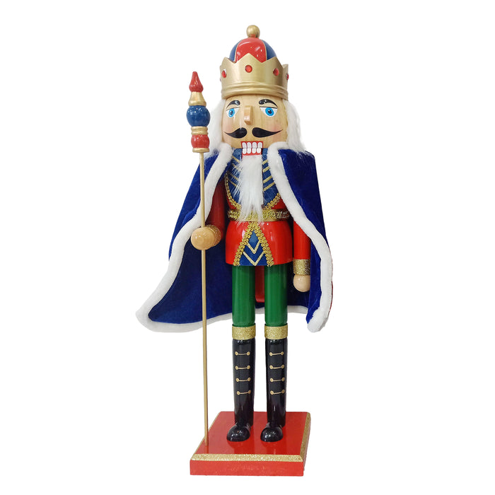 Wooden Nutcracker King - Blue Cape 38cm