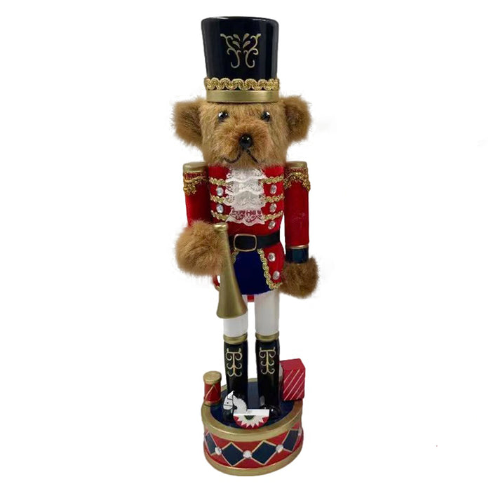 Wooden Teddy Nutcracker - with Trumpet 38cm