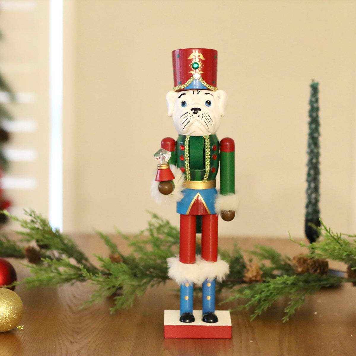 Wooden Bulldog Nutcracker - 38cm — Xmas & Co.