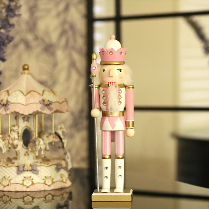 Wooden Nutcracker King - Pink Uniform 38cm