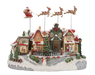 Animated Christmas village with Santa sleigh and reindeer – front view