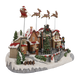 Animated Christmas village with Santa sleigh and reindeer – left angle