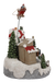 Animated Christmas village with Santa sleigh and reindeer – left side