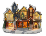 Animated Christmas village carousel – illuminated front view