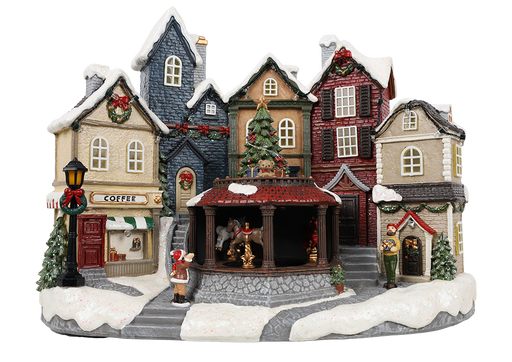 Animated Christmas village carousel – front view