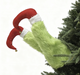 Grinch kicking legs animated Christmas tree decoration – front view