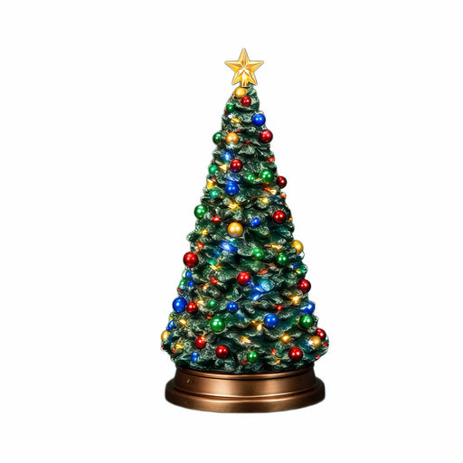 Lighted Christmas tree figurine with multicolour LEDs – front view
