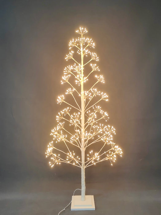 White Twinkle Starburst Tree with Warm White LED Light 150CM