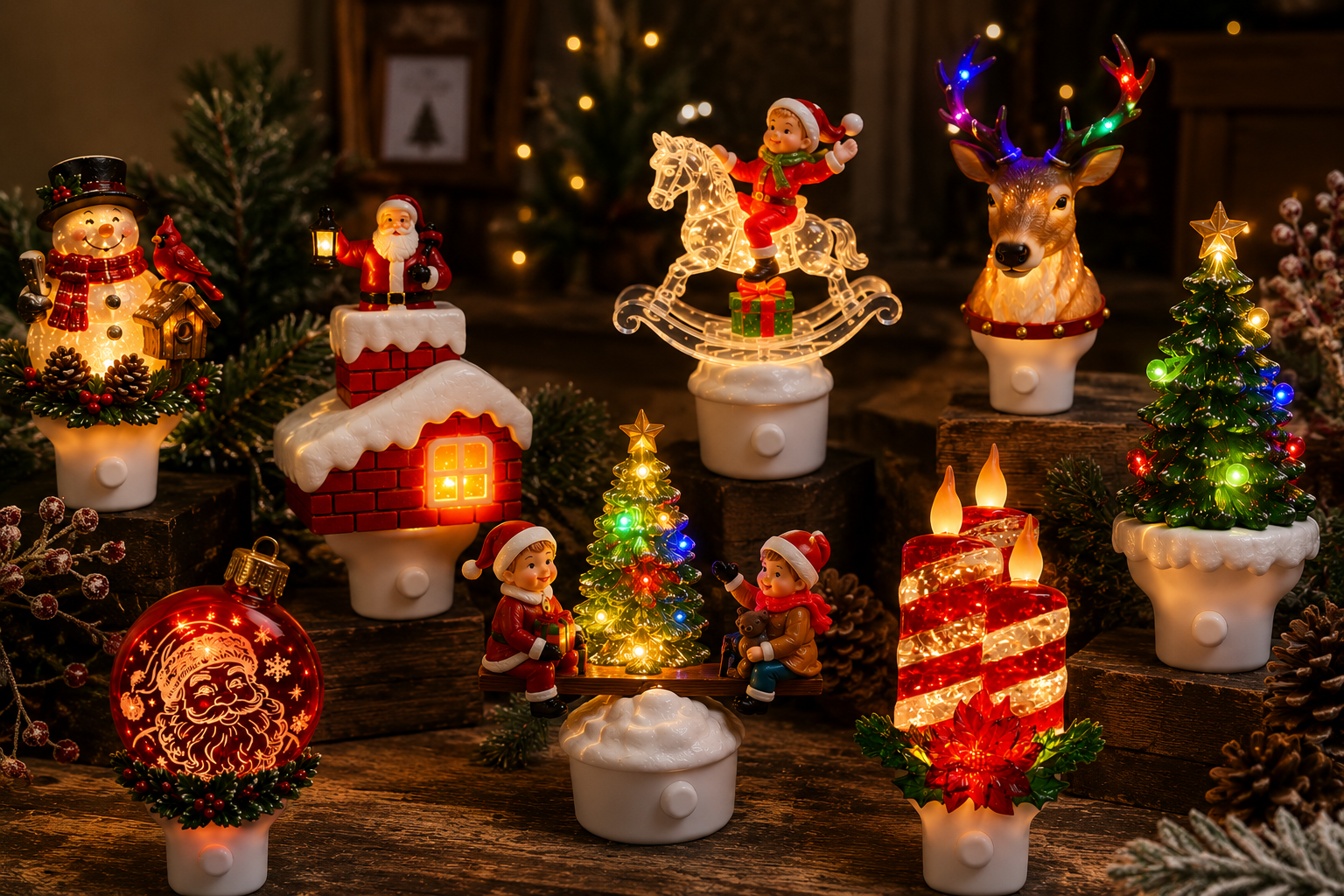 Twinkle Tide plug-in Christmas night lights