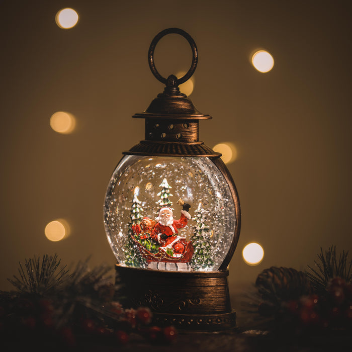 Snowing Globe Christmas Lantern - Santa