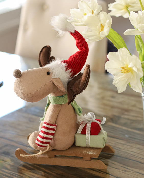 Christmas Moose with Sledge