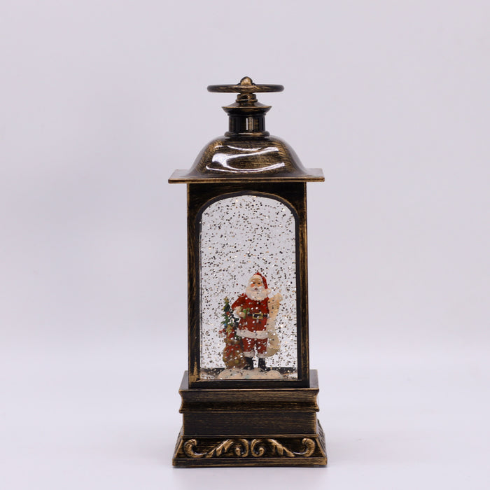 Christmas Snowing Malta Lantern Small - Santa