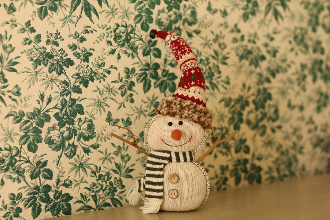 Christmas Snowman with Scarf - Red Hat