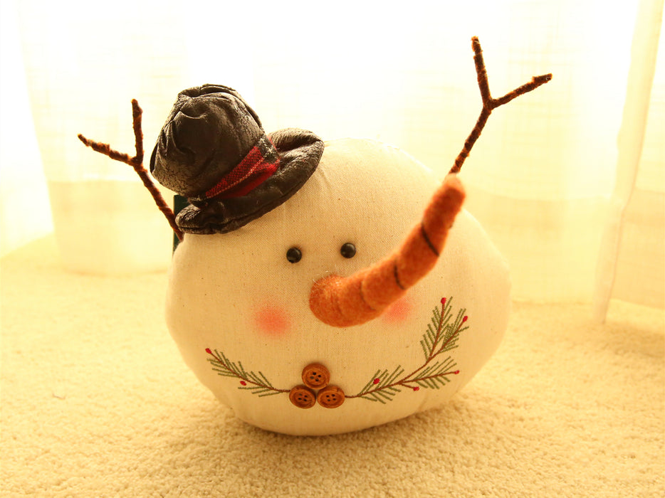 Christmas Linen Snowman Family - Small Black