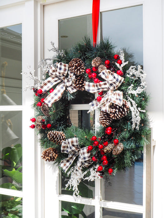 70cm Berry and Pinecone Decorated Wreath