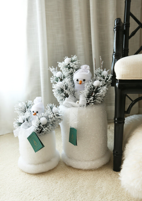 Large Snowman on Pillar
