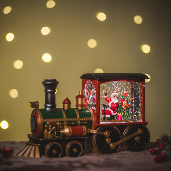 Snowing Train Christmas Lantern