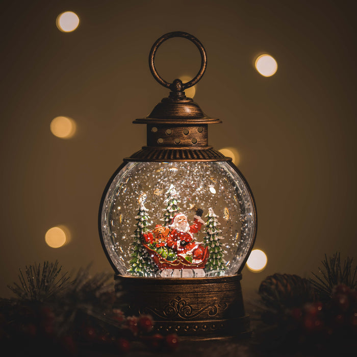 Snowing Globe Christmas Lantern - Santa