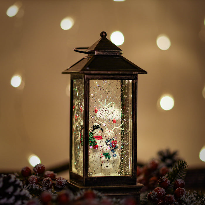 Christmas Snowing Malta Lantern - Snowmen