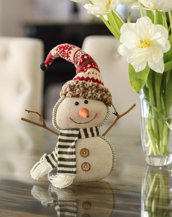 Christmas Snowman with Scarf - Red Hat