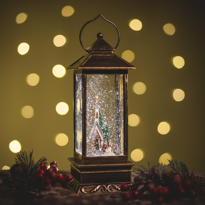 Christmas Snowing Malta Lantern - Church