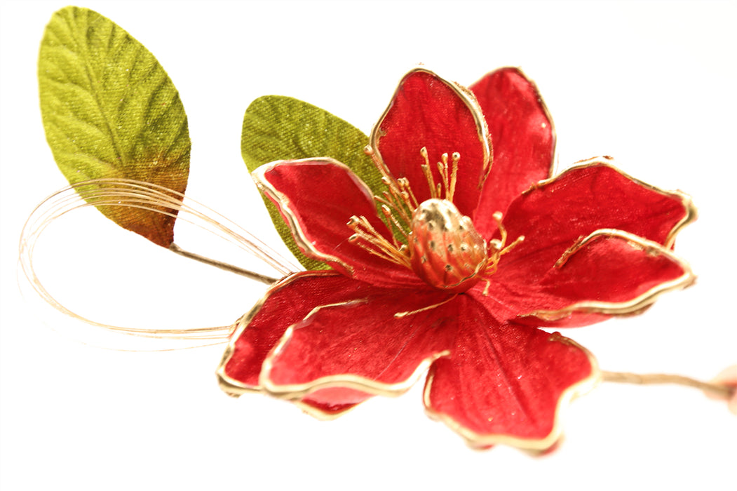 3pcs Christmas Artificial Magnolia Picks - Red