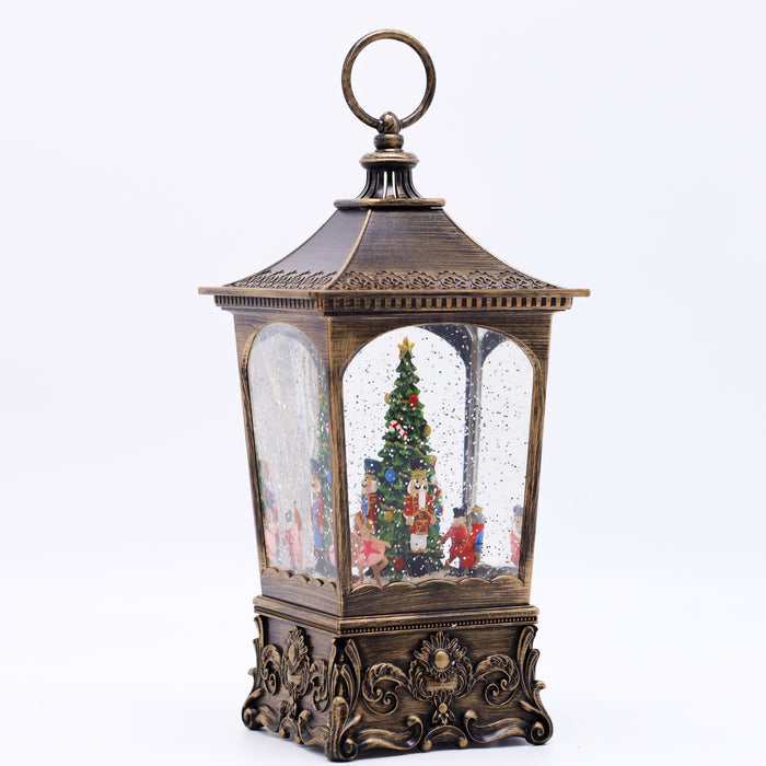 Snowing Christmas Lantern with Nutcrackers Go-Round