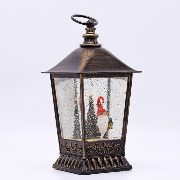 Christmas Snowing Tudor Lantern - Gnome