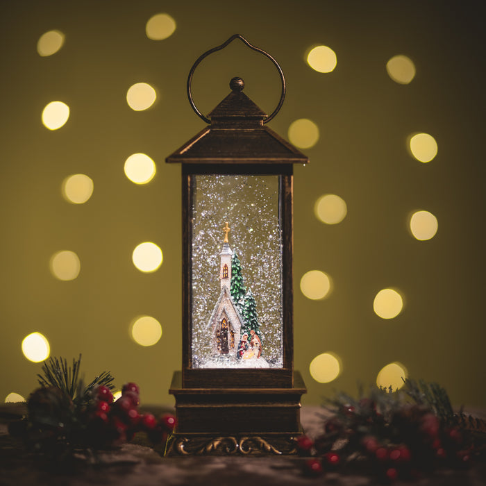 Christmas Snowing Malta Lantern - Church